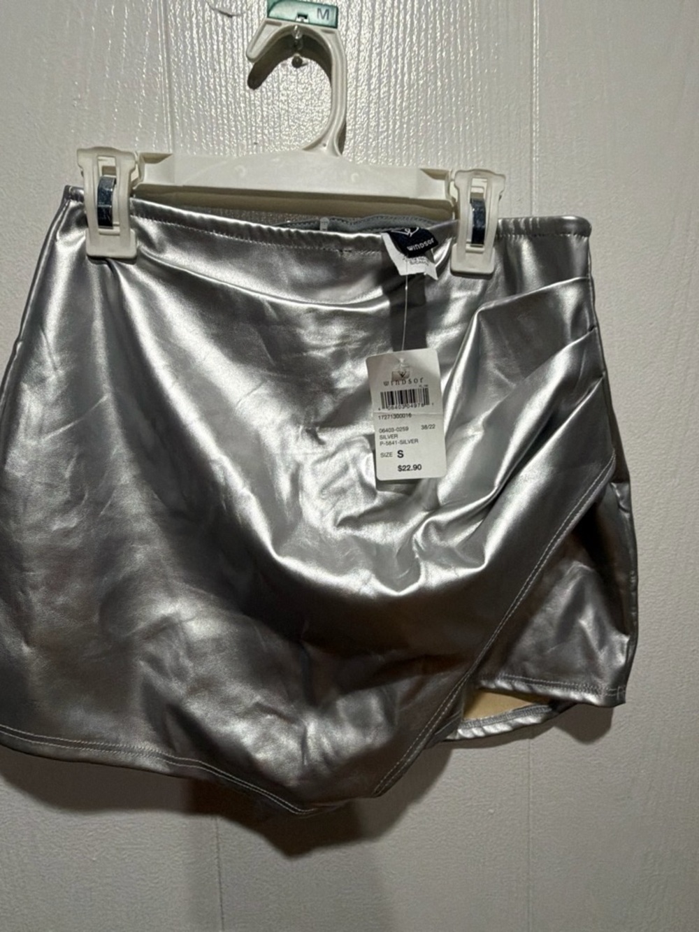 Windsor Metallic Silver Skort